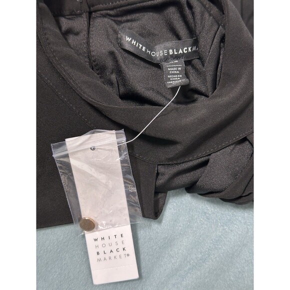 White House Black Market Dress Womens XS Black Cut Out Flounce Sleeve Shift - Picture 9 of 10